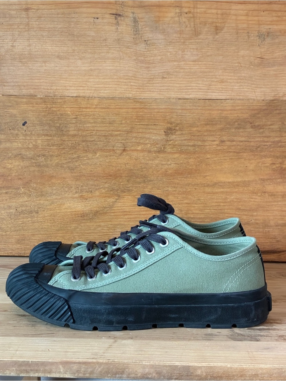2025 P.F. FLYERS GROUNDER LOW-TOP OLIVE GREEN/BLACK MEN 7.5